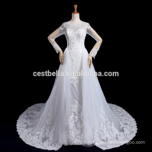 Vestido De Noiva Robe de mariée en dentelle à manches longues avec Robe longue de luxe